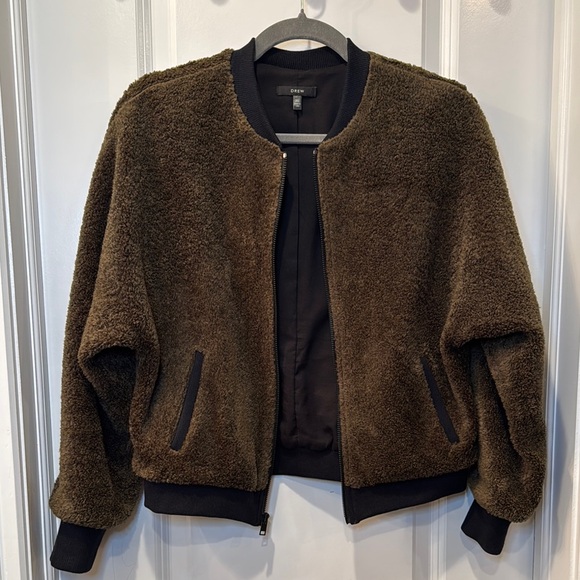 DREW Brown Teddy Bomber Jacket - Picture 2 of 4
